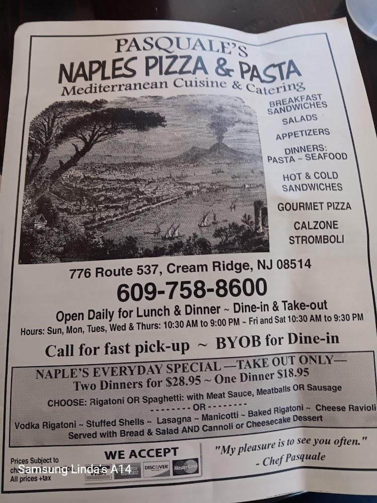 Pasquale's Naples Pizza and Pasta Menu image 1