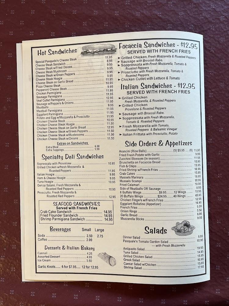 Pasquale's Naples Pizza and Pasta Menu image 2